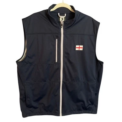 Footjoy FJ Navy Sleeveless Golf Vest England Flag Logo Mens Size XL - Image 1 of 4