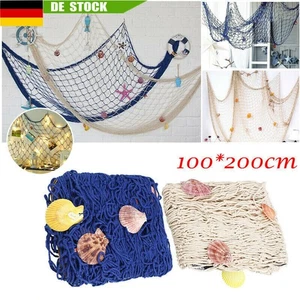 Fischernetz Dekoration mit Muscheln zum Aufhängen Maritime Deko-Netze 100*200cm# - Picture 1 of 17