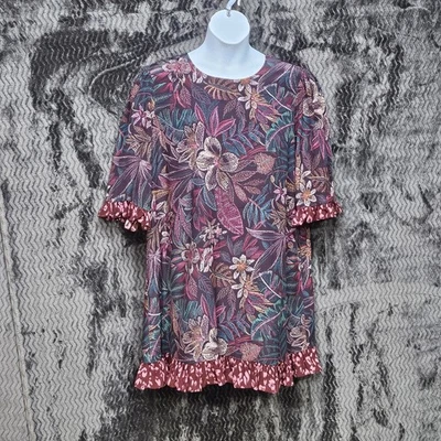 Johnny Was Alicante Silk Tunic Dress XL Floral Tropical Cruise Designer Luxury - Image 1 of 4