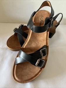 Forever Wedges Black Womens Sandals Size 8 New - Picture 1 of 7
