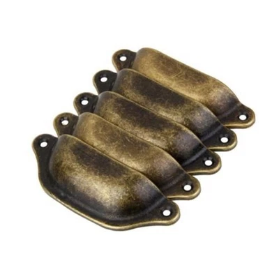 10 x ancien bouton de porte armoire de cuisine vintage coquille poignée tiroir - Photo 1/4