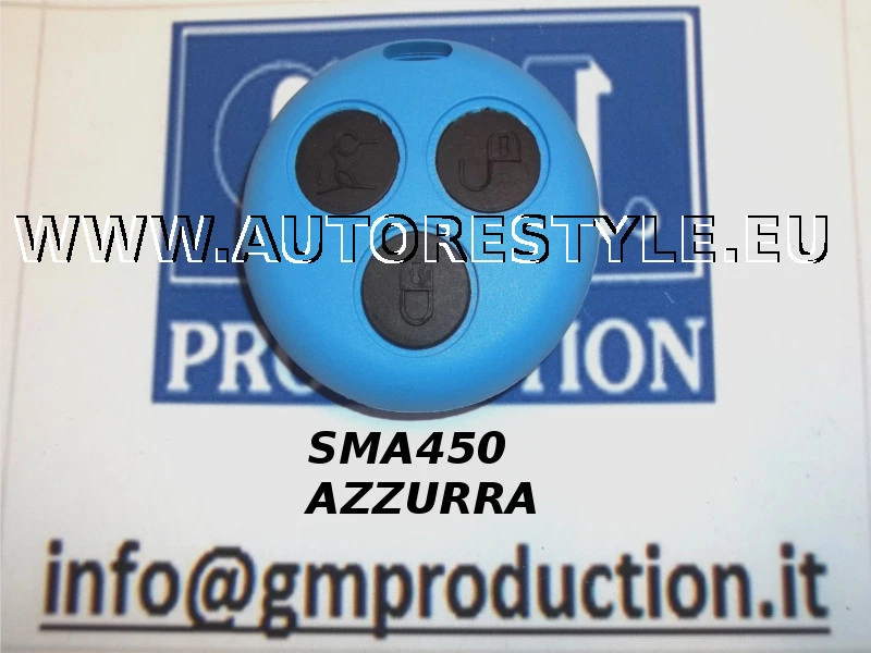 COVER SCOCCA GUSCIO AZZURRA SMART FORTWO 450 3 TASTI TELECOMANDO -USA TUA CHIAVE - Immagine 1 di 1
