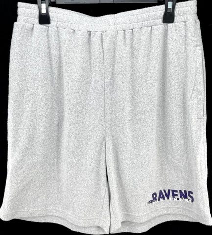 NEW Baltimore Ravens NFL Team Apparel Gray Sleepwear Sweat Shorts Mens L Cover