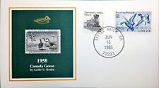 1985 50th Anniversary Duck Stamp FDC of RW25 1958 CANADA GEESE, ARKANSAS