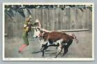 Tijuana Bullfight ~ Antique Mexican Toreador Postcard ~ Stamp to California 1923