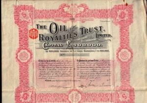 UK / GB The Oil Royalties Trust Limited dd 1911 - Picture 1 of 1