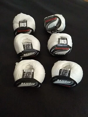 Austermann  Yarn Lot 6 Skeins White 100% Cotton 50G Each  - Image 1 of 4