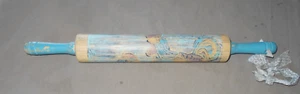 Decorative Farmhouse Rolling Pin Chicken Rooster Multicolor Turquoise Rare Art - Picture 1 of 7