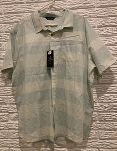 Alpine Design Men’s XXL Short Sleeve Button-Up, Collared Shirt, Light Green/Blue - Picture 1 of 8