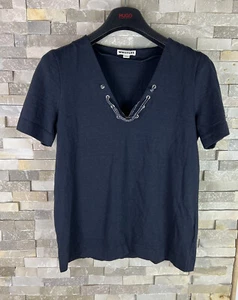 Whistles women’s Size 10 Cotton Lyocell V Neck Top Blouse - Picture 1 of 7