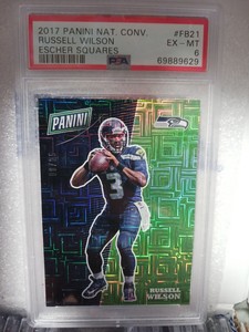 2017 Panini Nat. Conv. Russell Wilson Escher Squares PSA 6 POP 1 PSA Graded08/25