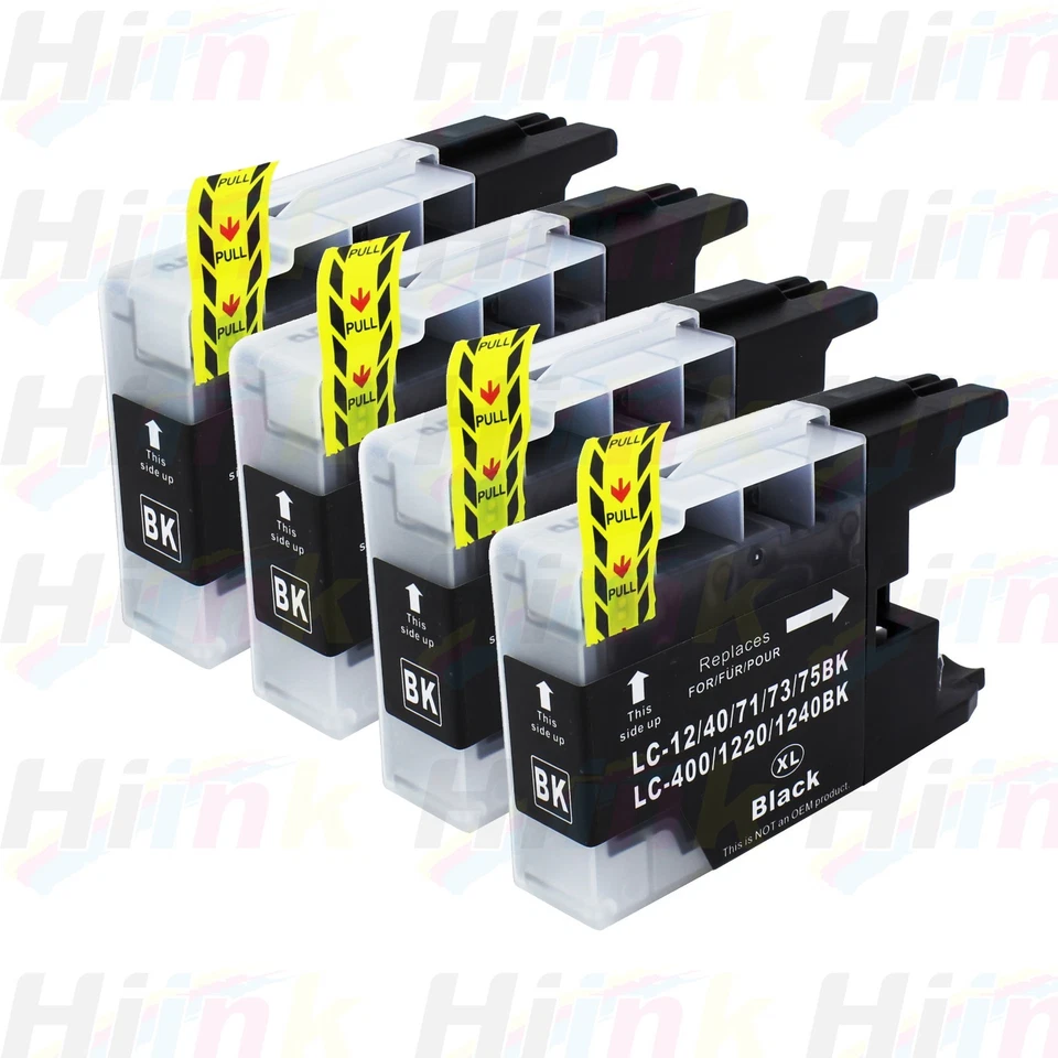 4PK LC71 LC75XL Black ink for Brother MFC-J430w MFC-J825DW MFC-J835W MFC-J625DW - Image 1 of 1