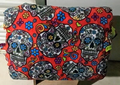 DIY Homemade SKULL Fleece Blanket-50 x 60 Double-sided, Multi-color/Green - Image 1 of 4