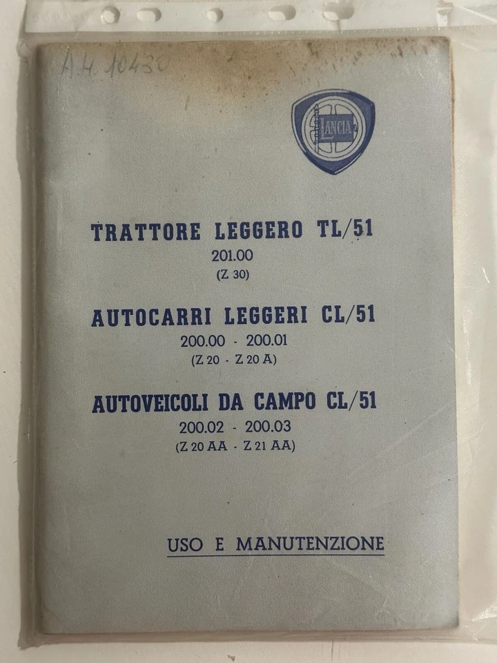 ORIGINALE!!! Libretto uso e manutenzione Lancia TL e CL - Immagine 1 di 1
