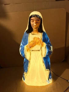 Vintage Light Up Virgin Mother Mary Blow Mold 32" Nativity Scene General Foam - Picture 1 of 9