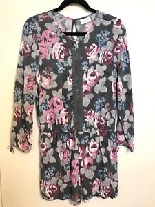 PLACE Girls Size XXL-16 Romper Floral Roses Keyhole Long Sleeve Lace Bows EUC