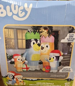 Gemmy 6ft Tall Bluey w/ Family Scene Christmas Inflatable - Picture 1 of 2