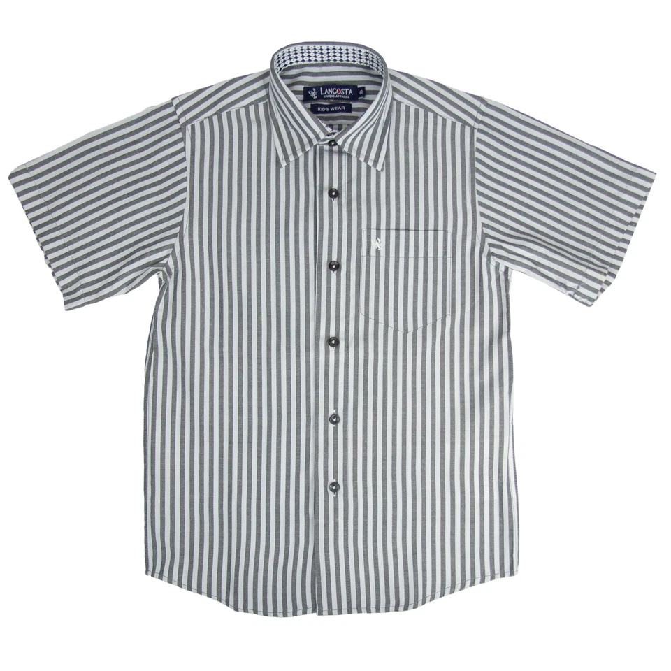 Camisa a Rayas Langosta Niños LAS058S Abotonada Manga Corta Talla 6-16 Foto 1 de 1