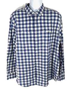 Flag & Anthem Hemd Herren Gr. 2XL blau kariert Karo Druckknopfleiste XXL 100% Baumwolle - Bild 1 von 6