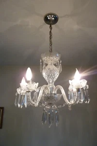 Vintage Waterford Crystal Chandelier 5 Arm B5 Comeragh 1980's w/ Instructions - Picture 1 of 24