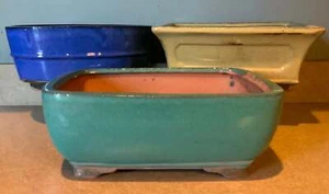 NEW ITEM! 10" Deep Glazed Ceramic Bonsai Pot. Choose from several styles and col - Picture 1 of 4