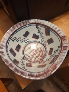Wunderschöne handgefertigte Keramik Herzstück Schale von Larry Pejeau 1989 signiert und datiert - Bild 1 von 8