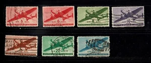 1941-4 U.S. AIRMAIL "Transport Issue" P/SET incl C25a Sc#C25-30 Used! - Picture 1 of 1