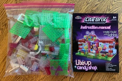 Cra-Z-Art Lite Brix Lite Up Candy Shop Girls light bricks blocks - Image 1 of 4