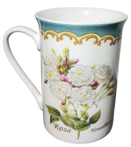 Kent Pottery White Rosa Nowelliana Floral Tea Cup 10 FL OZ Coffee Cup - Picture 1 of 11