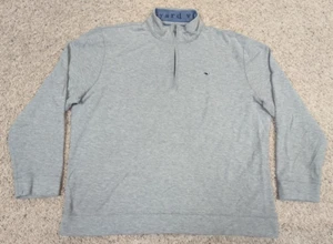 Vineyard Vines Pullover Mens 2XL Gray Zip Whale Pima Cotton Golf Sweater Preppy - Picture 1 of 7