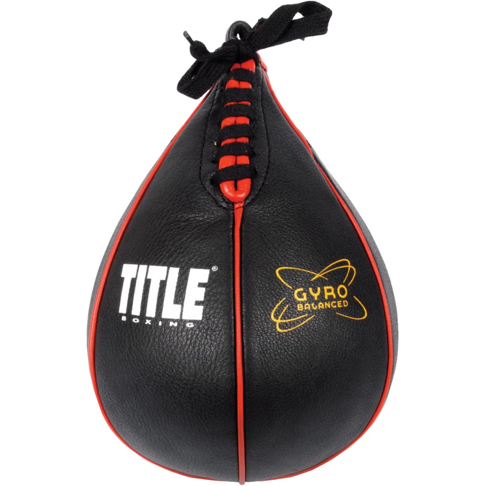 Title Boxing Gyro Balanced Leather Punch Training Speed Bag - Black - Image 1 of 1
