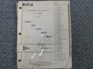 1959 Plymouth Sport Fury Coupe Convertible Parts Catalog Manual - Bild 1 von 1