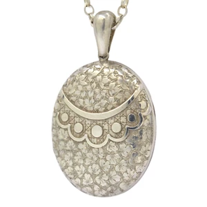 Large Antique Victorian Sterling Silver Locket - Picture 1 of 7