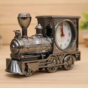 Plastic Table Clock Vintage Desktop Clock Train Alarm Clock Home - Picture 1 of 10