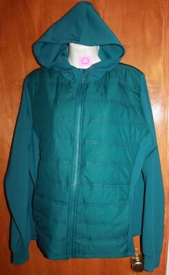 Ladies' XXXL (22) Athletic Zip-up JACKET (Teal w/ Hood) EUC - Image 1 of 2