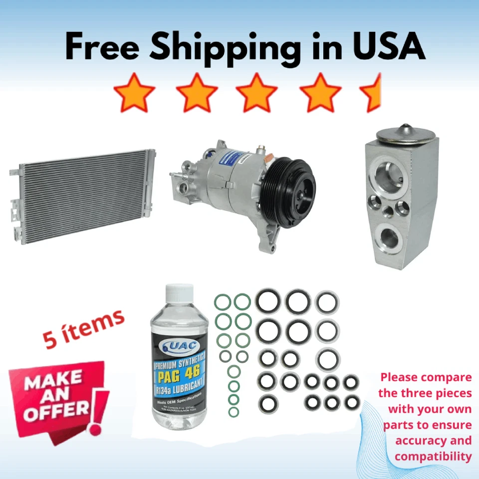 Compresor, condensador y válvula aire acondicionado apto para Chevrolet Malibu 2007-2010 Foto 1 de 4