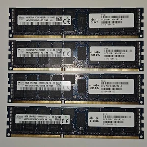 Lot of 4 NEW Cisco UCS-MR-1X162RZ-A 16GB PC3-14900R DDR3 RAM Memory Modules - Picture 1 of 4