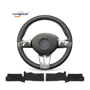 Black Genuine Leather Steering Wheel Cover for BMW Z4 E85 E86 2003-2008 #K128 - Bild 1 von 10