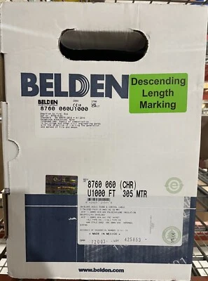 Belden 8760 060U1000 Multiconductor Cable, 18 AWG, 16x30, 2 C, Shielded, Chrome - Image 1 of 2