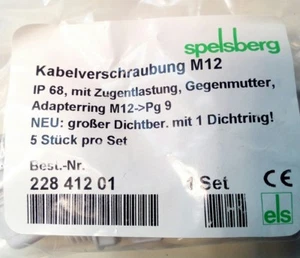 Spelsberg Kabelverschraubung Set 5 Stück M12,IP68  - Bild 1 von 2