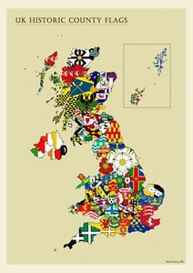 UK County Flags - Limited Edition Giclée Druck, Vielzahl von Größen und Farben - Bild 1 von 30