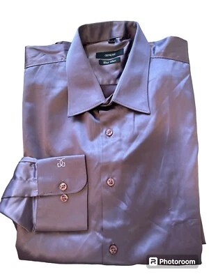 Genesis Club Wear  Men's Long Sleeve Dress Shirt Sz 44 Purple - Image 1 of 4