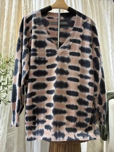Raquel Allegra Damen Gr. 2 (M) Pullover Used-Look Tie Die Plüsch rosa/marineblau - Bild 1 von 8