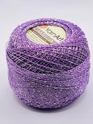 Lilac Silver Metallic Braid Thread 17347 Cross Stitch 20gr YarnArt Camellia - Image 1 of 3