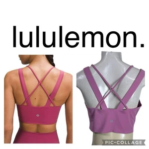 (B3) Lululemon Like a Cloud Longline Bra *Light Support Cup Rose Blush 8 - Picture 1 of 11