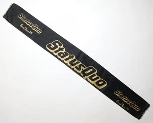 STATUS QUO ROCK THE WORLD EURO TOUR 1979 70s VINTAGE SCARF BLACK & GOLD RETRO - Picture 1 of 12