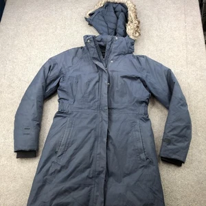 The North Face Parka Coat Womens Medium Navy DryVent 550 Down Faux Fur Hood - Picture 1 of 14