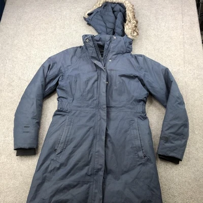 The North Face Parka Coat Womens Medium Navy DryVent 550 Down Faux Fur Hood - Image 1 of 4