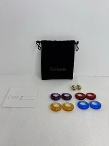 Joan Rivers Interchangeable Hoop Earrings Gold Tone Blue Red Purple Gold Colors - Picture 1 of 11
