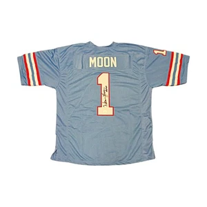 Warren Moon Oilers Autographed Signed Inscribed Pro-Style Signed Jersey (JSA COA - Picture 1 of 5